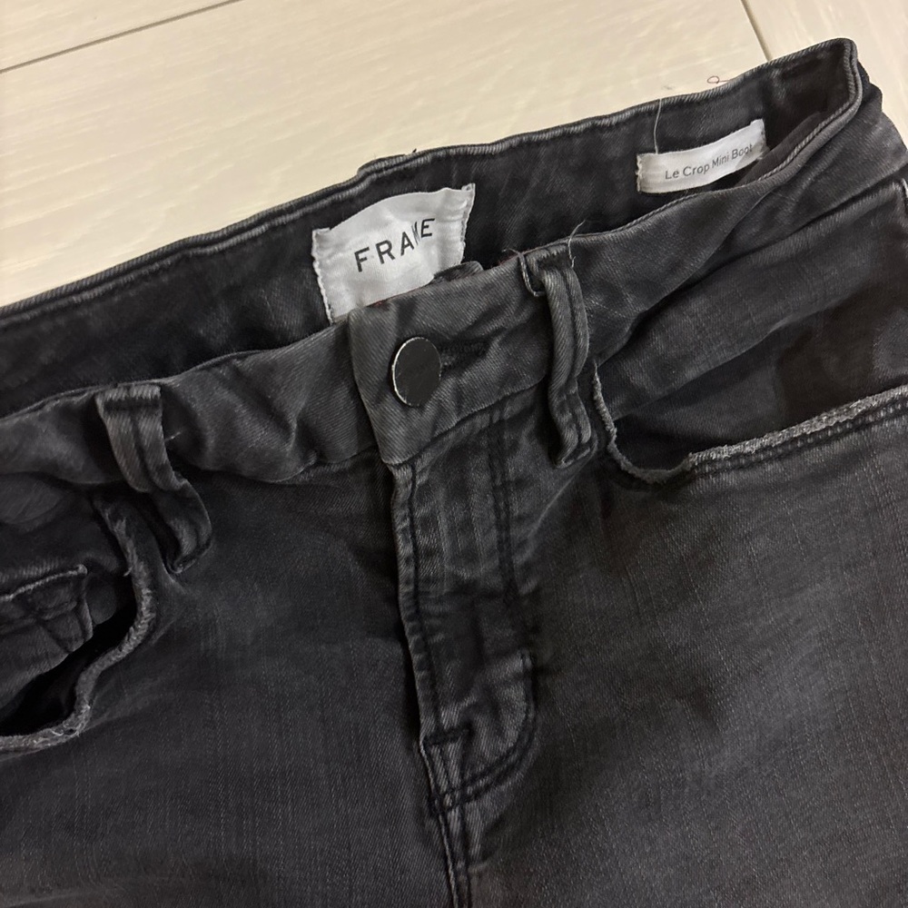 Frame Denim Black Ankle & Cropped Jeans
